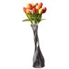 Aluminium-Casted Decorative Twisted Shape Flower Vase, Black Nickel 13.25 Inch view 1