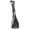 Aluminium-Casted Decorative Twisted Shape Flower Vase, Black Nickel 13.25 Inch view 2