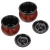 2pcs Soup Tiled Jar Hot Stew Pot Warming Serving Rice Large Dish Noodle Boiler Soup Warmer Lids Pan Ceramic Casserole Kitchen Cooking Utensil Kitchen Gadget Coffee Earthenware view 1