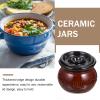 2pcs Soup Tiled Jar Hot Stew Pot Warming Serving Rice Large Dish Noodle Boiler Soup Warmer Lids Pan Ceramic Casserole Kitchen Cooking Utensil Kitchen Gadget Coffee Earthenware view 3