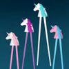 Happy Sales HSTC-BLUNCN, Training chopsticks for beginners right or left handed, Blue Unicorn view 2