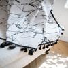 JAXU CWN 'ART 1 Piece White Marble Semi-Blackout Window Curtains for Bedroom Living Room, Hook Style 59" W x 94" L150x240cm view 3