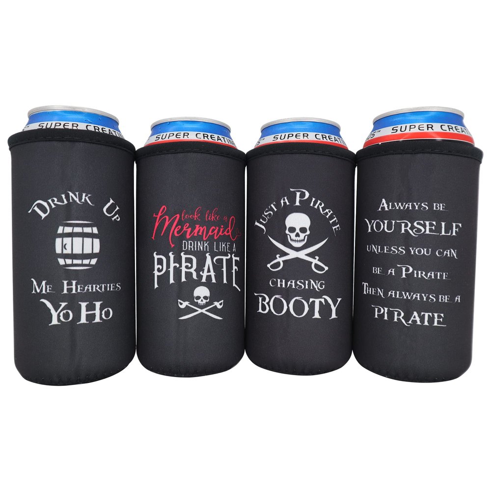 16oz Funny Pirate Can Coolers - Adult Pirate Accessories, Unique Pirate Gifts Birthday Gifts for Men Who Have Everything or Want Nothing, 16 oz Tall Boy Can Cooler Insulated Sleeve, Tallboy Can Cooler