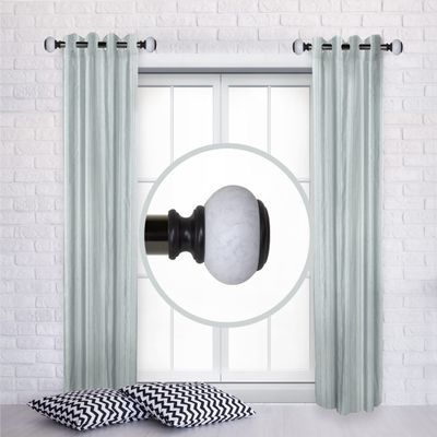 A&F Rod Dcor - Glamor 1" Side Curtain Rod 12-20 inch (Set of 2) - Black