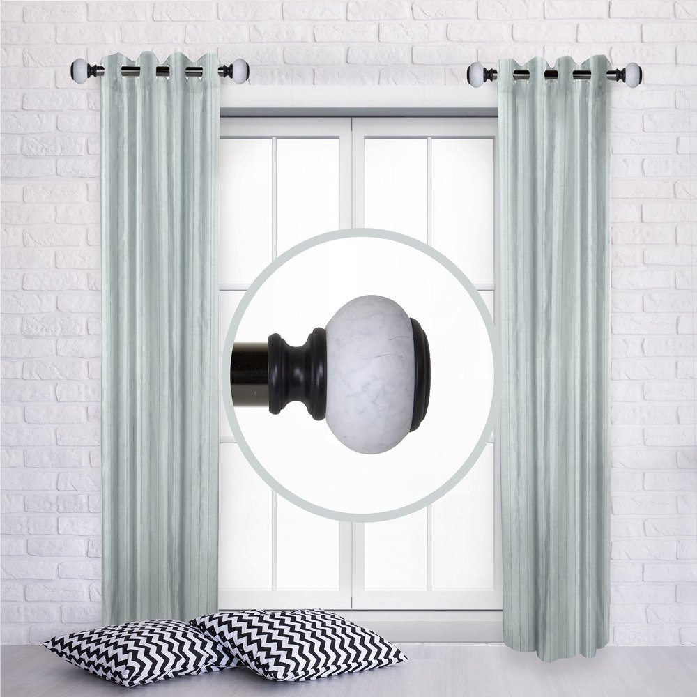 A&F Rod Dcor - Glamor 1" Side Curtain Rod 12-20 inch (Set of 2) - Black