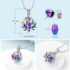 Imrsanl Cremation Jewelry for Ashes - Lotus Flower Ashes Pendant Necklace with Mini Keepsake Urn Memorial Ash Jewelry Silver-Colorful) view 2
