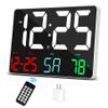 Amgico Digital Alarm Clock with Snooze, Temperature, Auto Dimming, 11.5" Large Display Calendar, Desk/Wall Clock for Bedroom, Living Room, Office, Home, Classroom, Kids, Elderly - Colorful view 1