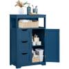 Yaheetech Bathroom Floor Cabinet, Free Standing Wooden Storage Organizer Multiple Tiers Storage Living Room Cabinet, Navy Blue view 1