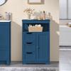 Yaheetech Bathroom Floor Cabinet, Free Standing Wooden Storage Organizer Multiple Tiers Storage Living Room Cabinet, Navy Blue view 2