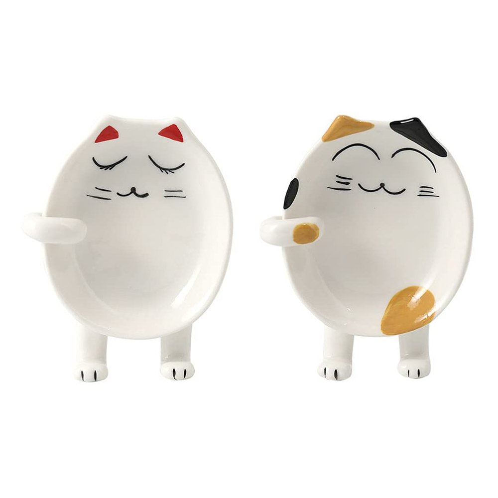2pcs Ceramic Cutlery Holder Utensils Holder Pot Stands Pot Lids Holder Utensil Holder Pot Cover Rack Kitchen Tool Spoon Rack Spoon Holder Spoon Organizer Kitchen Supply Spoon Rest