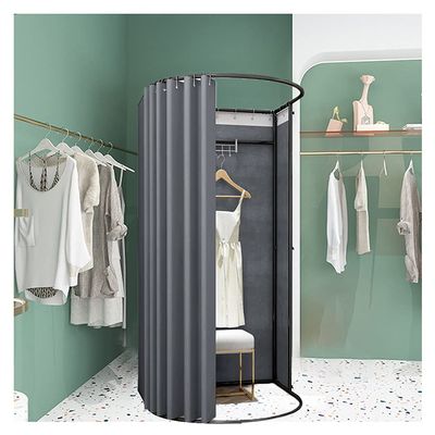 Portable Changing Room,Privacy Cabana,Metal Landing Track Blackout Partition Curtain Easy to Assemble for Clothing Store,Theater,Pool,Fashion Photoshoots (Color : Grey, Size : 85x80x200cm)