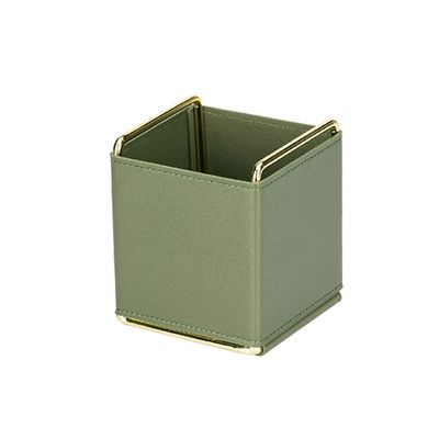 Remote Control Holder,Valet Tray Leather,Remote Caddy Desktop Organizer for Tv Remote DVD Controllers Vanity Trays for Dresser Tops Decorative Tray for Home Office Travel (Color : Green)
