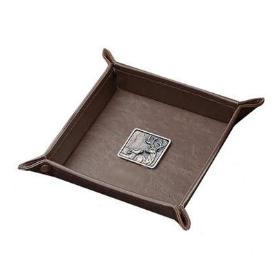 Nightstand Organizer for Men,Key Tray for Entryway,Leather Valet Tray Vanity Tray Catchall Jewelry Tray Dice Box Bedside Tray Decorative Tray for Home Office Travel Coffee Gift (Size : Style2)