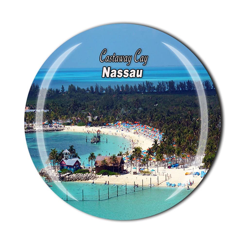 Castaway Cay Nassau Bahamas Fridge Magnet Crystal Tourist Souvenir Gift Collection Refrigerator Magnetic Sticker