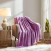KMUSET Fleece Blanket Twin Size Lilac Lightweight Super Soft Cozy Luxury Bed Blanket Microfiber view 3