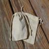 10"x12" COTTON CANVAS DOUBLE DRAWSTRING MUSLIN BAGS (Natural Color)-12 count pack view 3