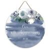 ArogGeld Our 10th Anniversary Circle Wood Sign Floral Tenth Year Married Wooden Sign Christmas Wood Hanging Sign Wall Art Home Decoration for Front Door Garden Porch Bedroom view 1