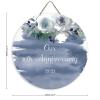 ArogGeld Our 10th Anniversary Circle Wood Sign Floral Tenth Year Married Wooden Sign Christmas Wood Hanging Sign Wall Art Home Decoration for Front Door Garden Porch Bedroom view 2