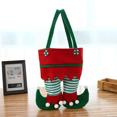 Creative Bag Elf Pants Bag Lovely Cute Christmas Treat Bags Stocking Tree Filler Sacks Stocking Xmas Gift Christmas Decorations Christmas Xmas Bag Wedding Candy Bag Gift Bags Parties Favours Bag Red