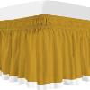 100% Egyptian Cotton, 800 Thread Count, Gold/White Split Corner Two Tone Wrap Around Dorm Room Bed Skirt with Three Side Coverage in Twin XL Size (39" x 80"+ 52") view 1