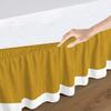 100% Egyptian Cotton, 800 Thread Count, Gold/White Split Corner Two Tone Wrap Around Dorm Room Bed Skirt with Three Side Coverage in Twin XL Size (39" x 80"+ 52") view 2