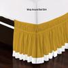 100% Egyptian Cotton, 800 Thread Count, Gold/White Split Corner Two Tone Wrap Around Dorm Room Bed Skirt with Three Side Coverage in Twin XL Size (39" x 80"+ 52") view 3
