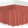 100% Egyptian Cotton, 800 Thread Count, Brick Red/White Split Corner Two Tone Wrap Around Dorm Room Bed Skirt with Three Side Coverage in Twin XL Size (39" x 80"+ 48") view 1