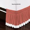 100% Egyptian Cotton, 800 Thread Count, Brick Red/White Split Corner Two Tone Wrap Around Dorm Room Bed Skirt with Three Side Coverage in Twin XL Size (39" x 80"+ 48") view 3