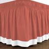 100% Egyptian Cotton, 800 Thread Count, Brick Red/White Split Corner Two Tone Wrap Around Dorm Room Bed Skirt with Three Side Coverage in Twin XL Size (39" x 80"+ 48") view 4