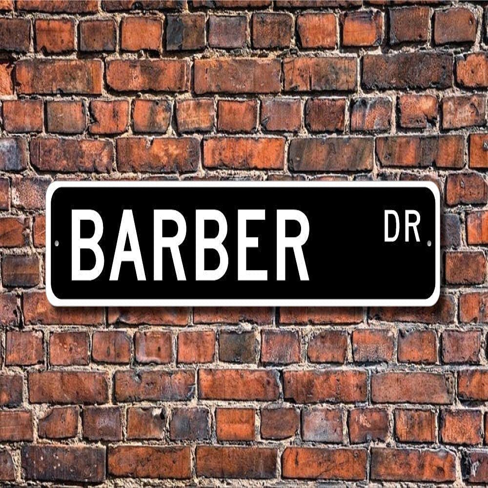 HOUVSSEN Barber Barber Gift Barber Sign Barber Decor Gift for Barber Barbershop Sign Barbershop Decor Street Sign Quality Metal Sign Posters Tin Sign Metal Art Street Sign
