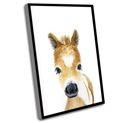 Master Bathroom Decor,Baby Room Decoration,Farm Nursery Prints Nursery Decor Foal Horse Painting Watercolor Baby Horse,Baby Horse Print Farm Animals Nursery Art,Nursery Art,16x24 Inch Framed Wall Art