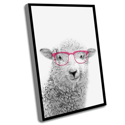 Chic Wall Decor,Kids Bedroom Decor,Farm Animal Prints,Sheep Art,Sheep Wall Art,Animal With Glasses,Black And White Animal,Animal Art Print,Printable Wall Art,16x24 Inch Framed Wall Art