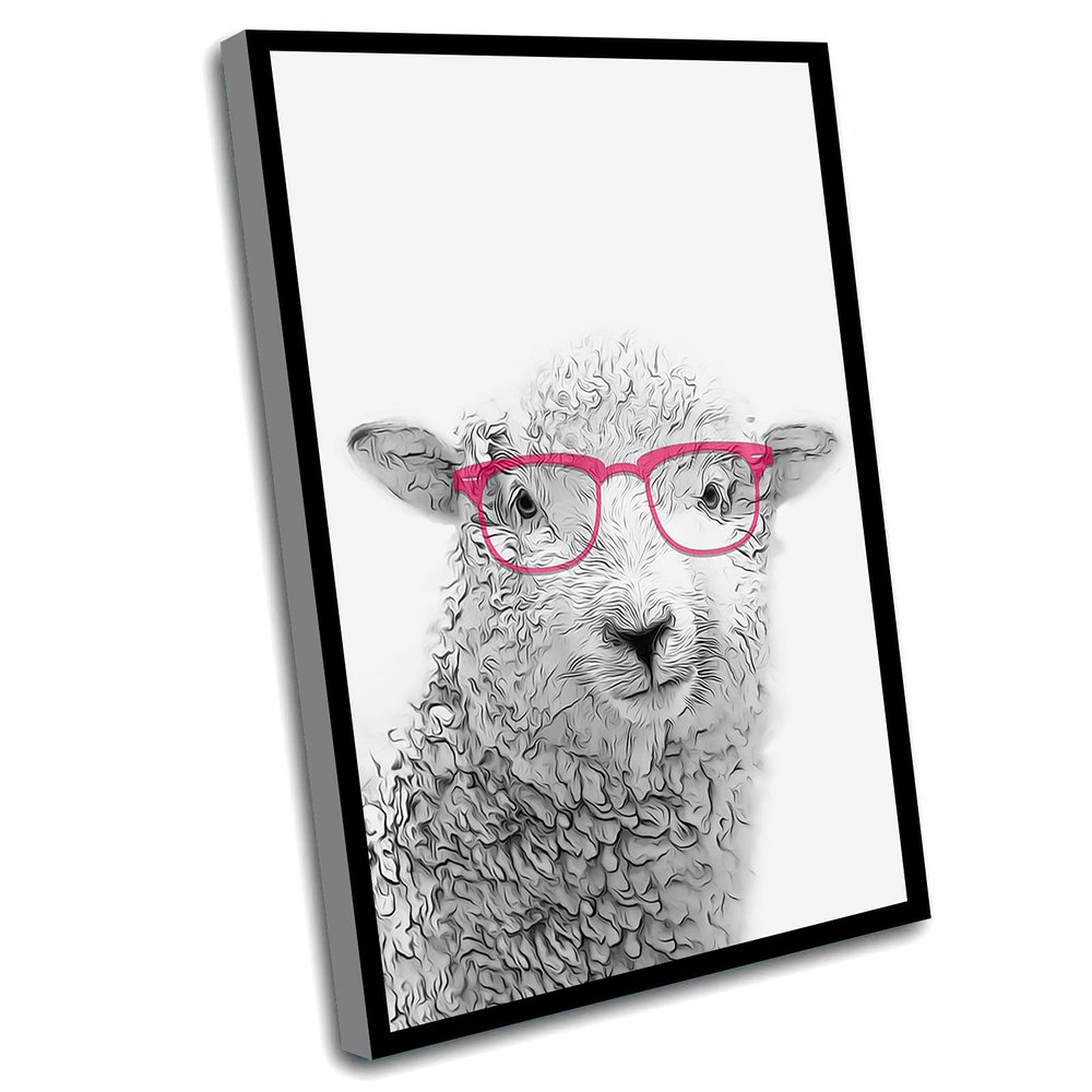 Chic Wall Decor,Kids Bedroom Decor,Farm Animal Prints,Sheep Art,Sheep Wall Art,Animal With Glasses,Black And White Animal,Animal Art Print,Printable Wall Art,16x24 Inch Framed Wall Art