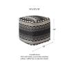 REDEARTH  UNSTUFFED Pouf Ottoman Cover Textured Storage Cube Bean Bag Poof Pouffe Footrest for Living Room, Bedroom, Patio, Gym; 100% Cotton (18"X18"X18", Ziggurat Obsession Black) view 3