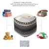REDEARTH  UNSTUFFED Pouf Ottoman Cover Textured Storage Cube Bean Bag Poof Pouffe Footrest for Living Room, Bedroom, Patio, Gym; 100% Cotton (18"X18"X18", Ziggurat Obsession Black) view 4