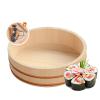 TYRHMY Wooden Sushi Rice Bowl, Free Sushi Tools Sushi Making Kit Copper Rim Solid White Solid Wood Barrel,52 * 14cm view 1