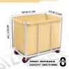 Commercial Laundry Cart with Wheels, 11.35 Bushel Large Laundry Tumbler with Removable Waterproof Canvas Lined Basket, Heavy Duty Stainless Steel Laundry Basket for Hotels and Hospitals view 2