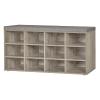 DINZI LVJ Shoe Bench, 12 Cubbies Shoe Organizer for Entryway, Storage Bench with Cushion, Cubby Shoe Rack with Adjustable Shelves for Living Room, Bedroom, Mudroom, Hallway, Gray Wash view 1