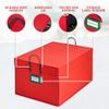HOLDN STORAGE Christmas Ornament Storage Box with Dividers, Holds Up to 72 Ornaments (4 Inches), Large Organizer with 3 Stackable Trays - Red view 3