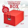 HOLDN STORAGE Christmas Ornament Storage Box with Dividers, Holds Up to 72 Ornaments (4 Inches), Large Organizer with 3 Stackable Trays - Red view 4