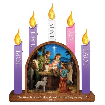 Christian Brands Magnetic Advent Wreath Activity, Count Down to Christmas, Holiday Family Fun, 8.5 x 12.5 Inches, Multicolor, 8.5 in L x 12 in 5 in H