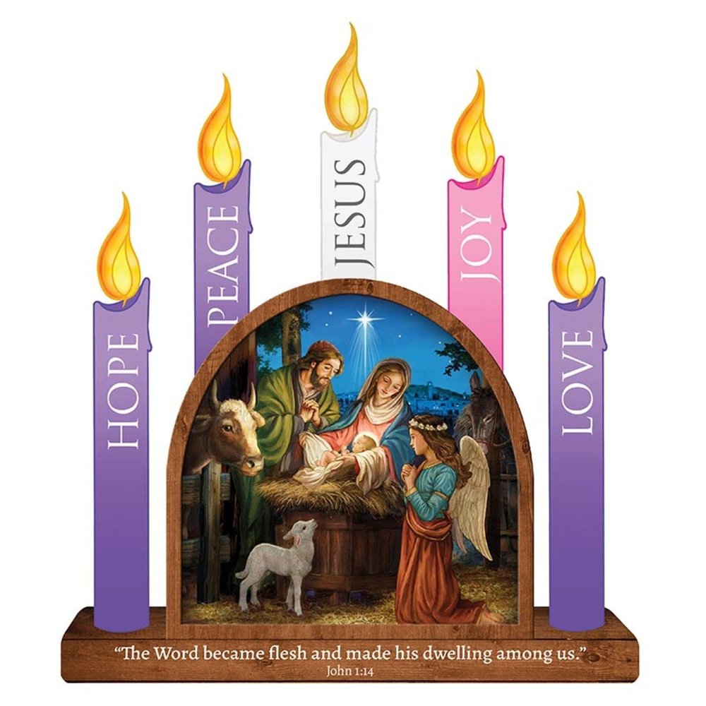 Christian Brands Magnetic Advent Wreath Activity, Count Down to Christmas, Holiday Family Fun, 8.5 x 12.5 Inches, Multicolor, 8.5 in L x 12 in 5 in H