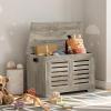 DINZI LVJ Storage Chest, Flip-Top Wooden Toy Box with 2 Safety Hinges, Entryway Shoe Storage Bench, Good Ventilation, Storage Trunk for Living Room, Bedroom, Easy Assembly, Gray Wash view 2