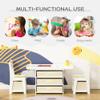 Qaba 3-in-1 Kids Activity Table and Chairs Set with 3 Surfaces for Drawing, Lego Building, Road Map with 2 Cars, Storage Baskets, Toddler Activity Table for Preschool Children view 3
