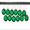 12 Pack 80mm 3" Green Glitter Ball Ornament with Wire view 1