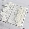 Cylallen 20 sets Snowflake Laser Cut Wedding Invitations Cards Bridal Shower Invitation Cards with ribbon,Birthday Invite Cover,Graduation Invite (Ivory, Only Invitation Cover) view 1