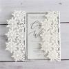 Cylallen 20 sets Snowflake Laser Cut Wedding Invitations Cards Bridal Shower Invitation Cards with ribbon,Birthday Invite Cover,Graduation Invite (Ivory, Only Invitation Cover) view 2