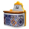 Alcoa Arte Portuguese Pottery Alcobaa Ceramic Decorative Salt Cellar with Lid for Kitchen (Yellow), 6inch x 4inch x 6.5inch h (L x W x H) (063) view 4