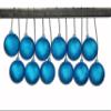 12 Pack 80mm 3" Aqua Glitter Ball Ornament with Wire view 1