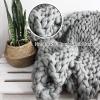 WANGPP Chunky Knit Blanket,Handmade Knit Blanket,Cosy Throw Blankets,Tightly Woven Warm and Comfortable,Arm Knit Blanket,Chunky Giant Knit Throw Blanket,for Bed,Sofa,Armchair Home Decor view 2